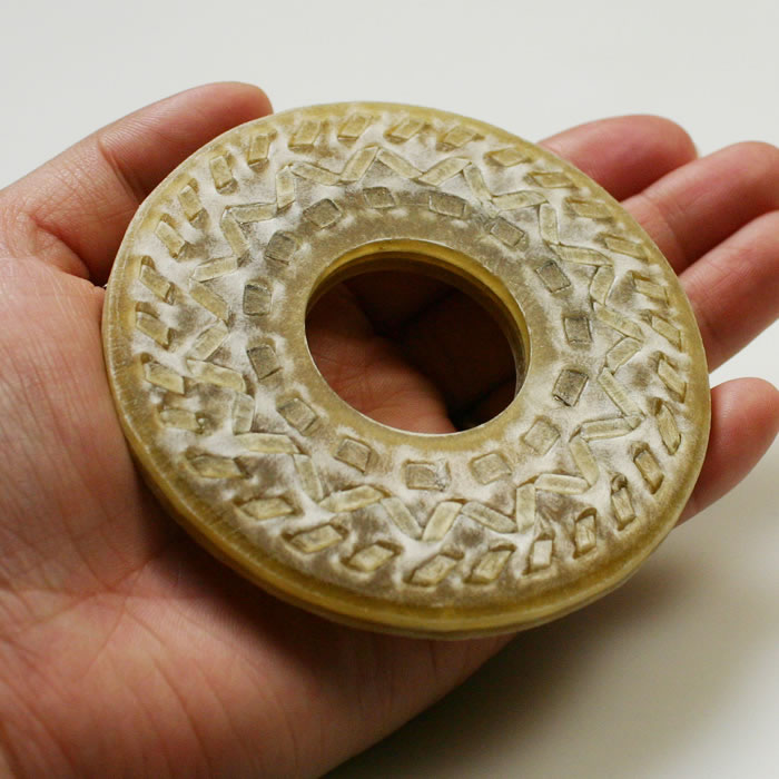 加工所取寄せ品】竹刀用・鍔(つば・ツバ)○特製三筋縫合せ鍔 Lサイズ