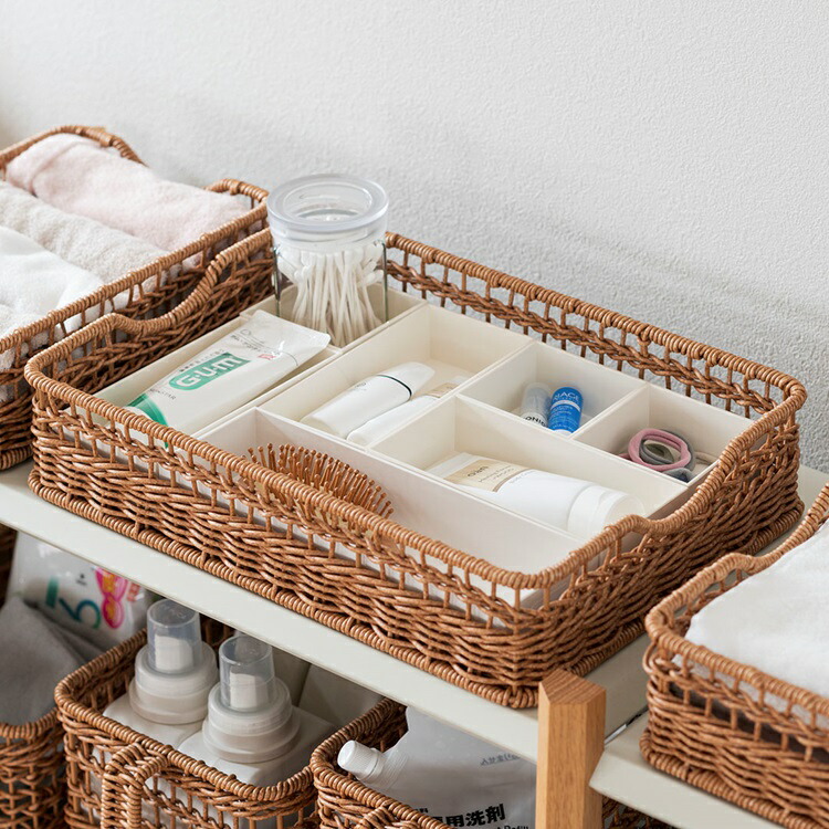 楽天市場】【KEYUCA公式店】ケユカ 洗えるPPラタンバスケット ワイド浅