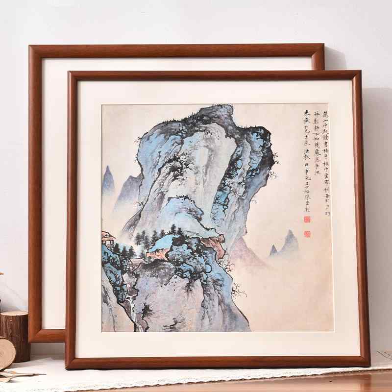楽天市場】チャイナ風 無垢材製 中国 絵画用 額縁 正方形 ステッチ