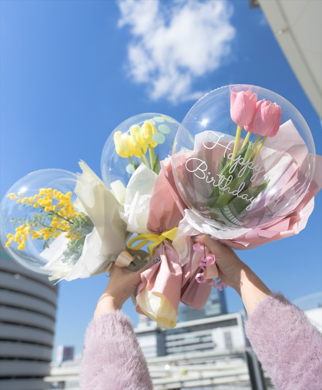 母の日 ギフト カーネーション フラワーバブル ブーケ型 【膨らませて