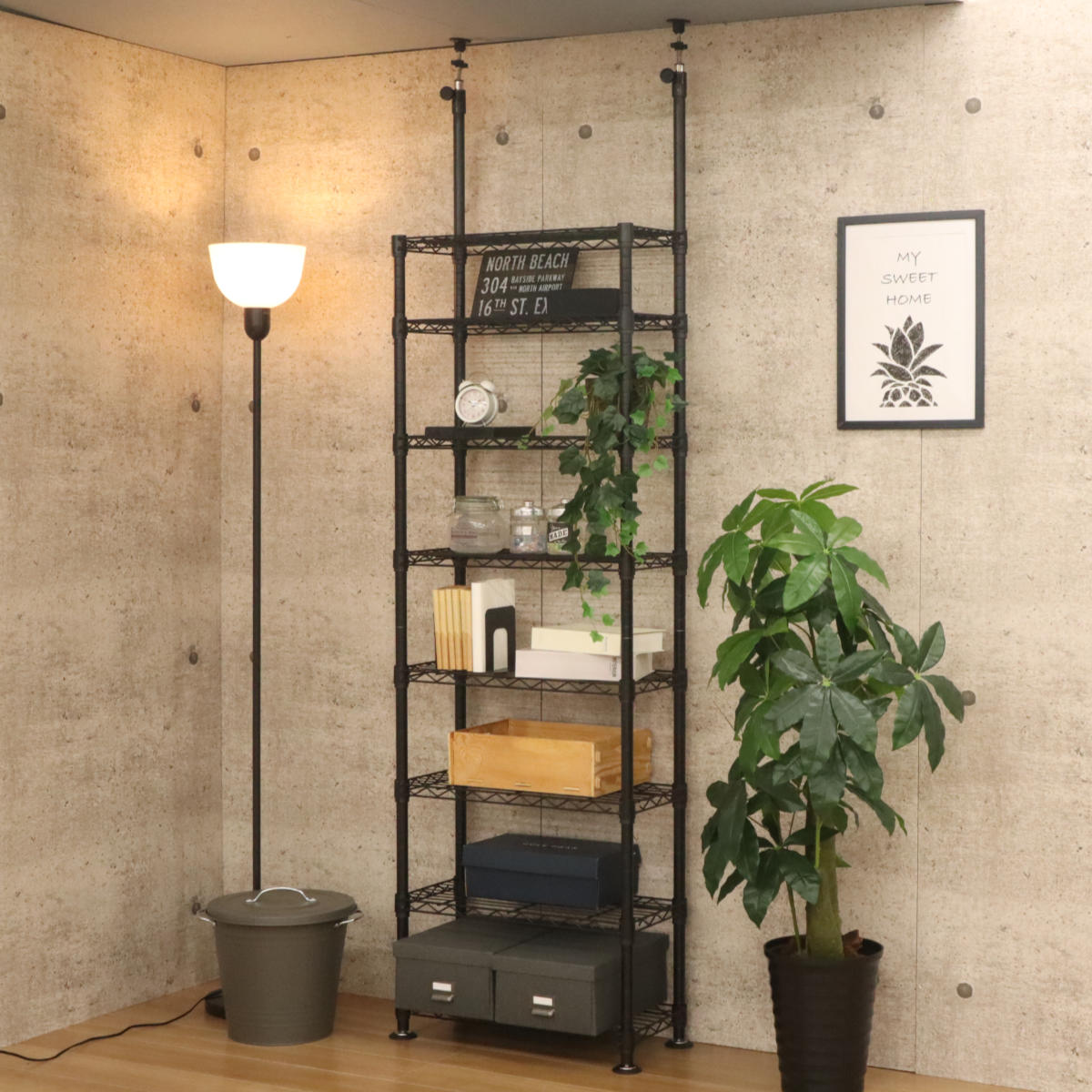 楽天市場】突っ張り スチールラック 幅63cm 8段 高耐荷重 簡単組立