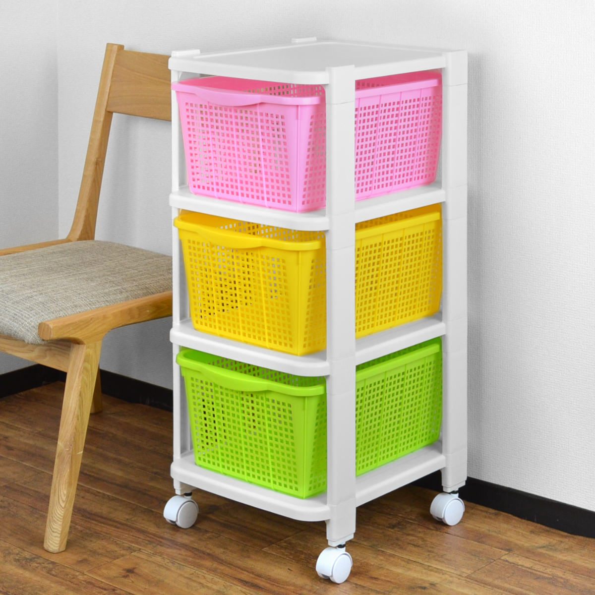 楽天市場】収納ラック 3段 引き出し 幅31×奥行43×高さ75cm カラフル