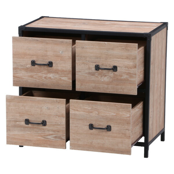 楽天市場】チェスト 2段2列 ヴィンテージ調 スチールフレーム クルト