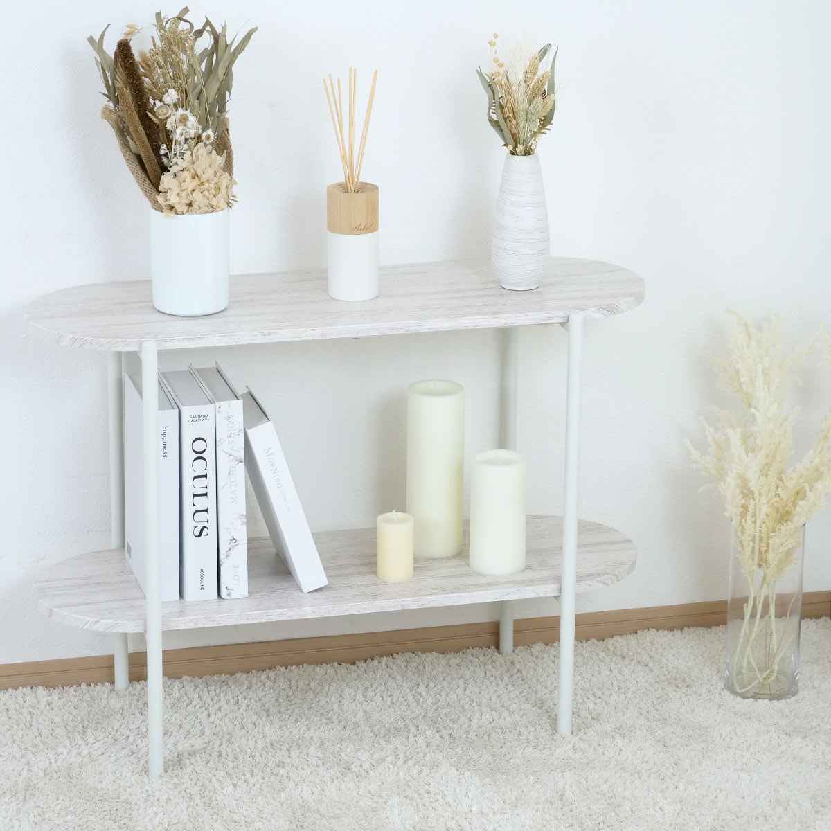 楽天市場】【アウトレット】 オープンラック 幅82cm 2段 オーバル型