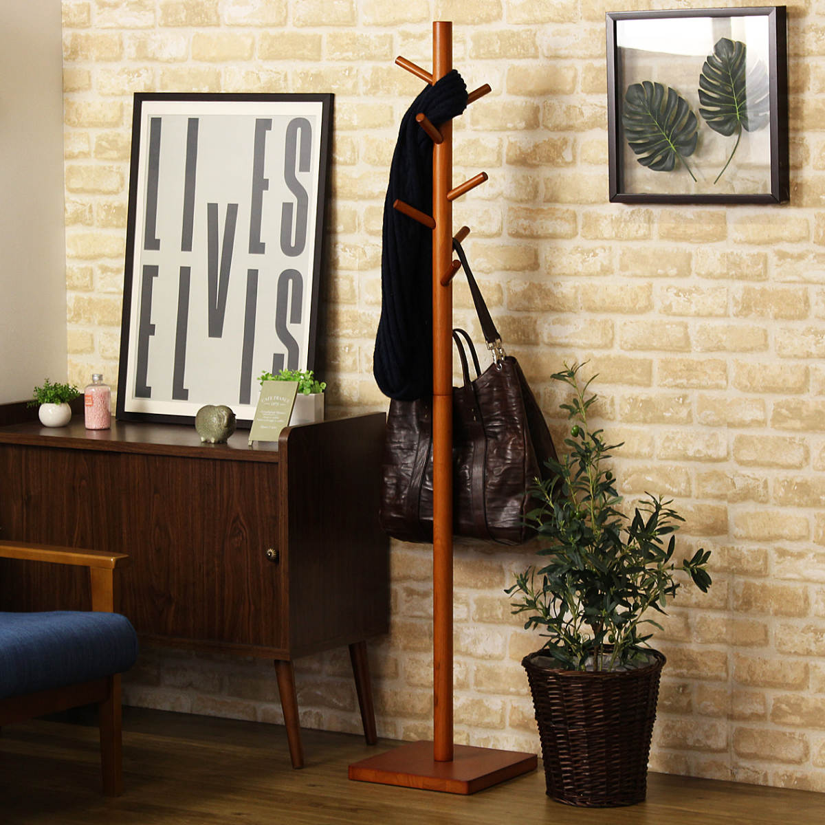 楽天市場】ポールハンガー 木製 ハンガーラック （ コートハンガー