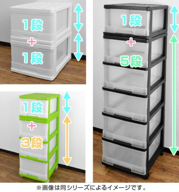 楽天市場】収納ケース 深型 3段 引き出し モノトーンカラー キャスター