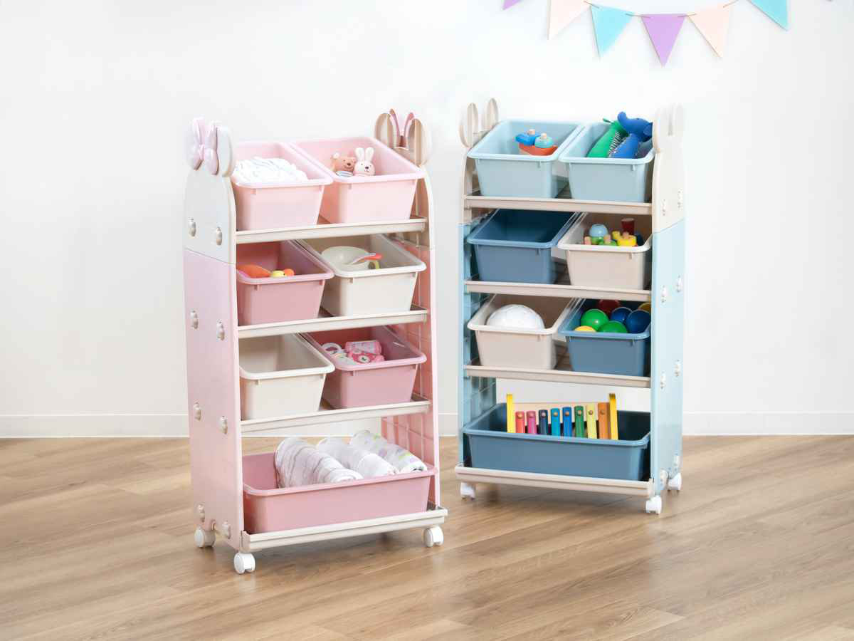 楽天市場】おもちゃ収納ラック 4段 トールトイステーション