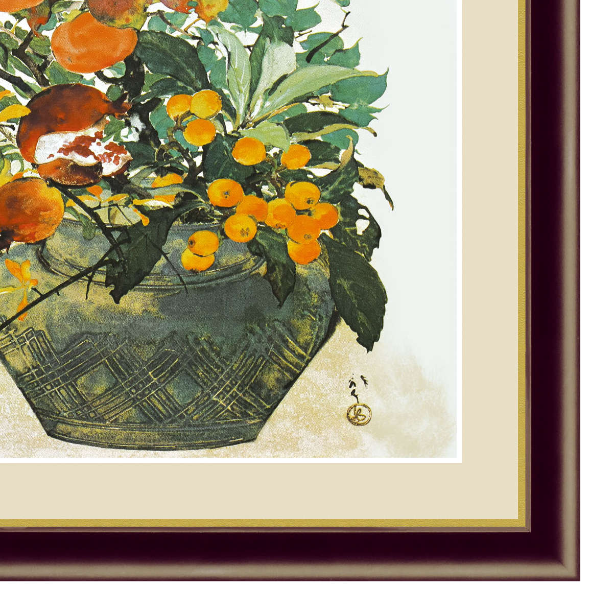 楽天市場】絵画 四季好果之図 52×42cm （ 送料無料 絵 花 植物 アート