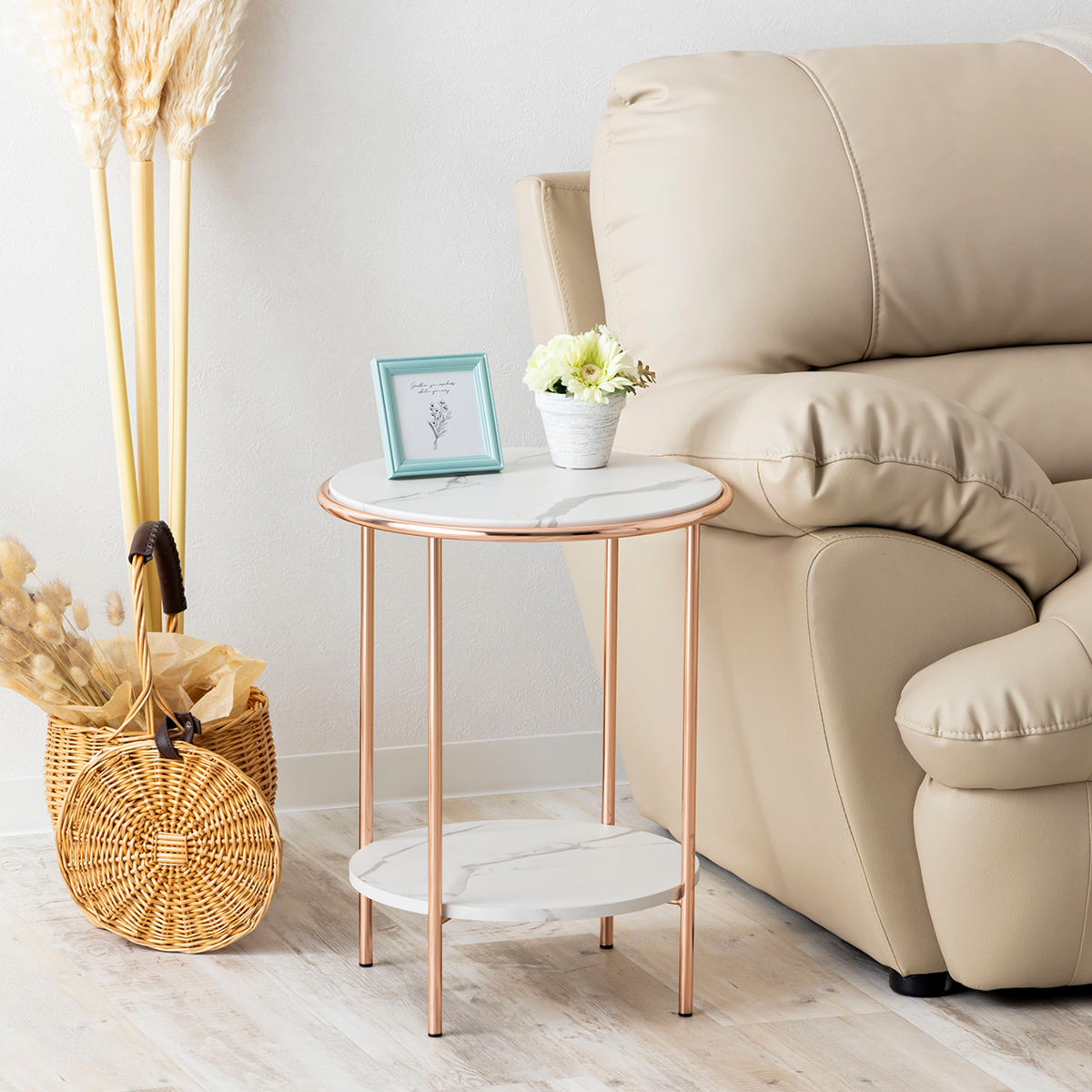 楽天市場】サイドテーブル 円型 直径38cm 高さ48cm （ ナイトテーブル