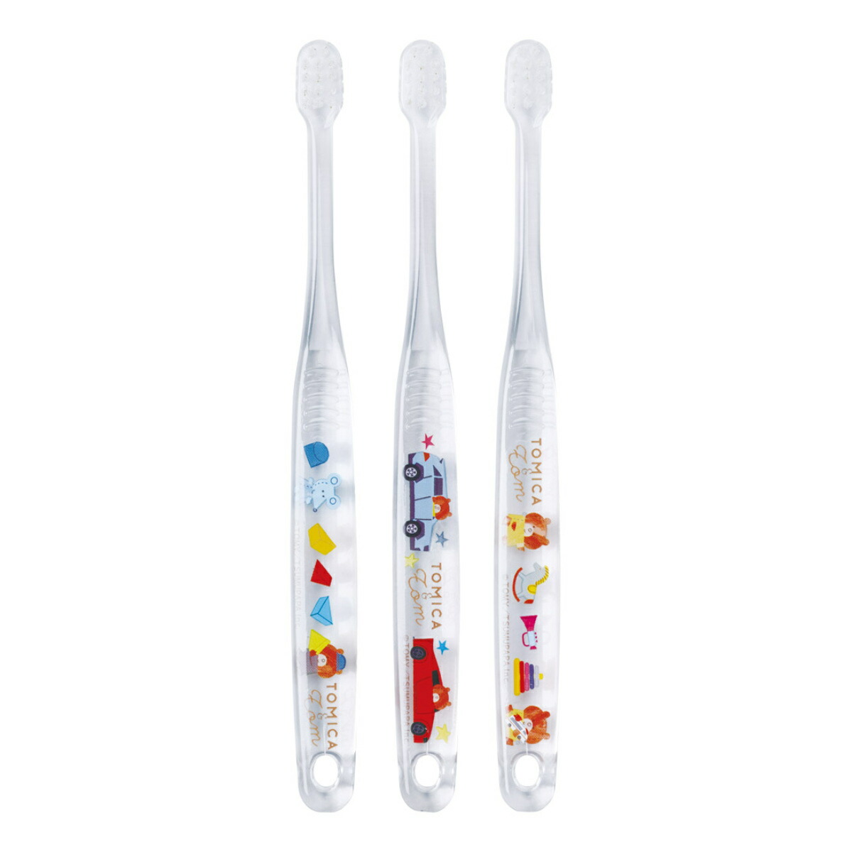 楽天市場】歯ブラシ 3本セット クリア トミカとトム （ TOMICA 子供