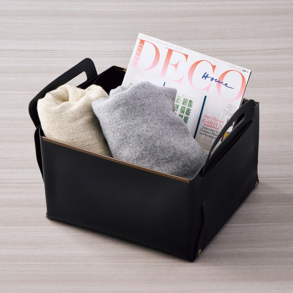 楽天市場】収納ボックス フェイクレザー CUBEケース L 小物収納 （ 幅