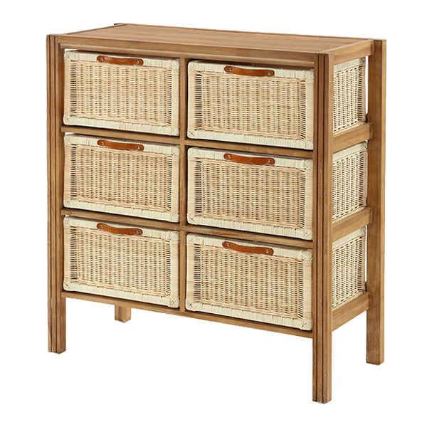 楽天市場】籐 ランドリーチェスト 幅83cm 3段 6杯 チーク無垢材 天然