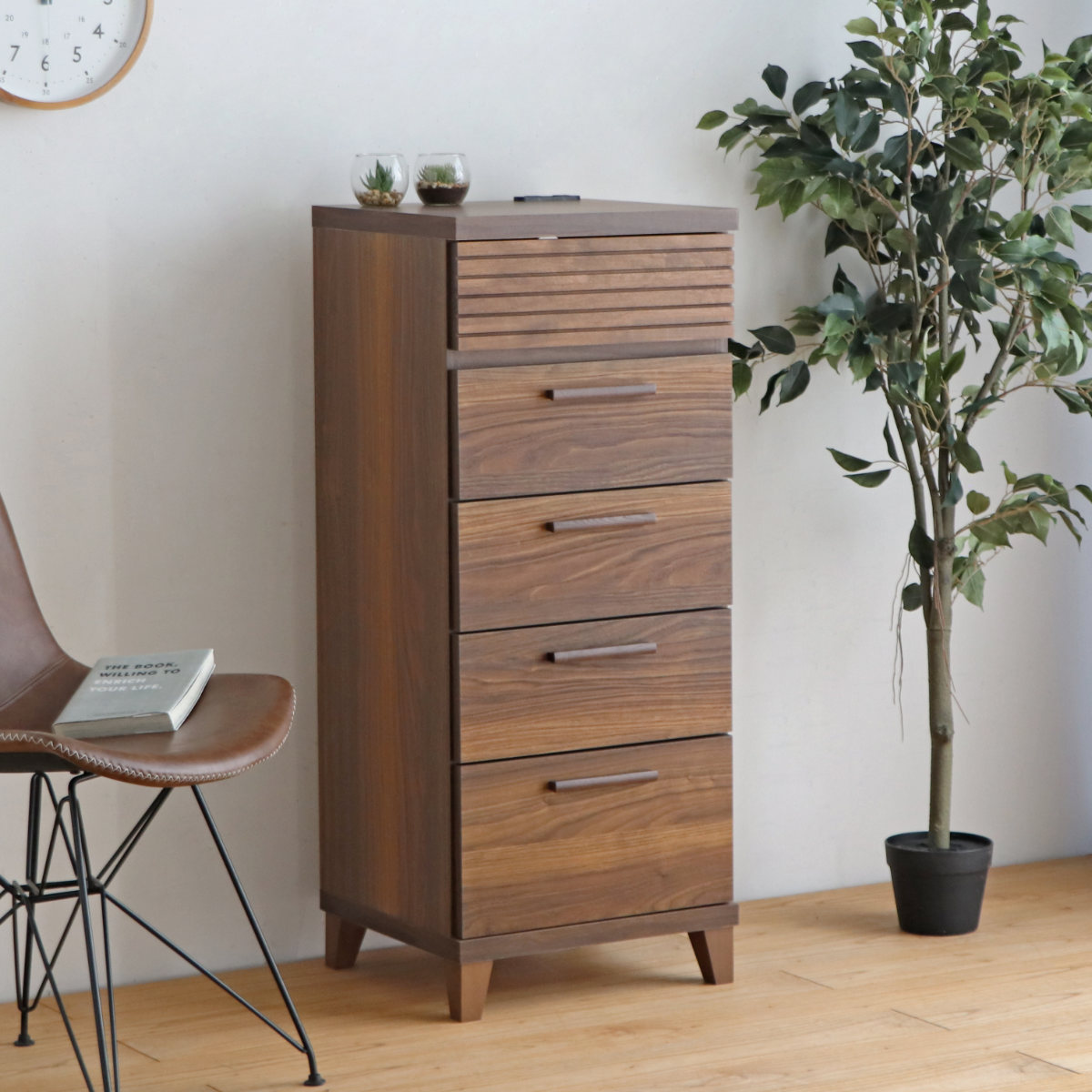 楽天市場】チェスト 5段 コンセント付 テクター 幅44cm （ 送料無料