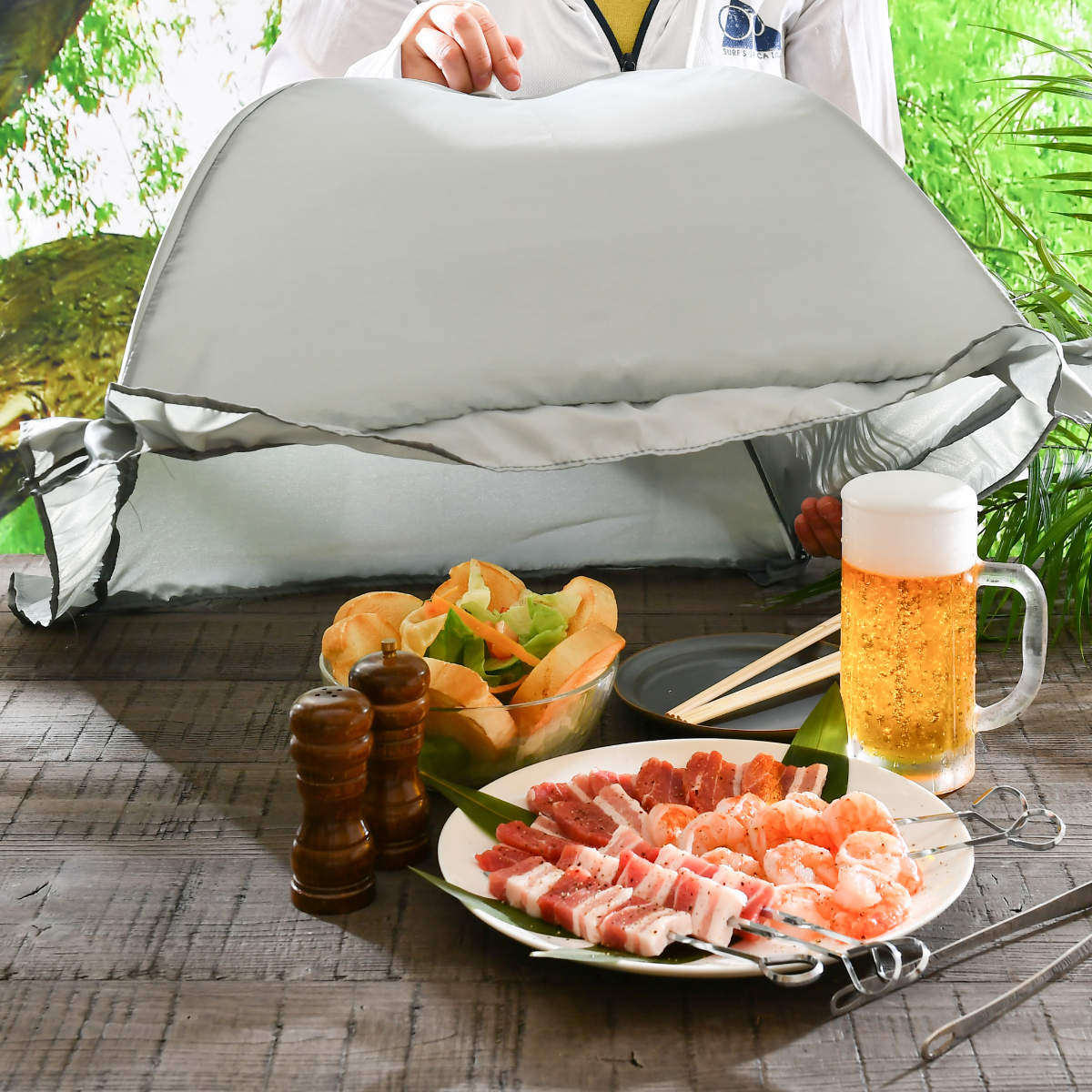 楽天市場】食卓カバー キャンプ用フードカバー 袋付き 50×50cm （ 蝿帳