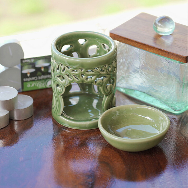 陶器のアロマポット [2タイプ展開]【53928ar】 /アジアン雑貨・バリ雑貨