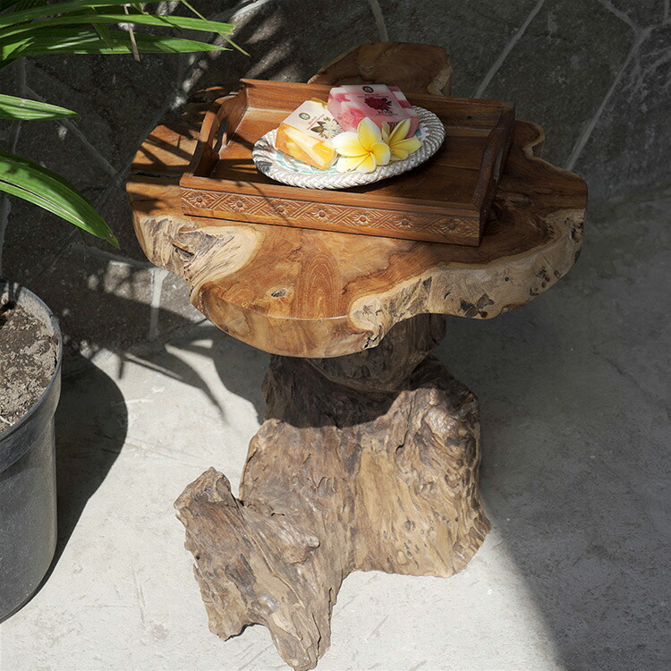 楽天市場】サイドテーブル 切り株 テーブル 無垢材 原木テーブル
