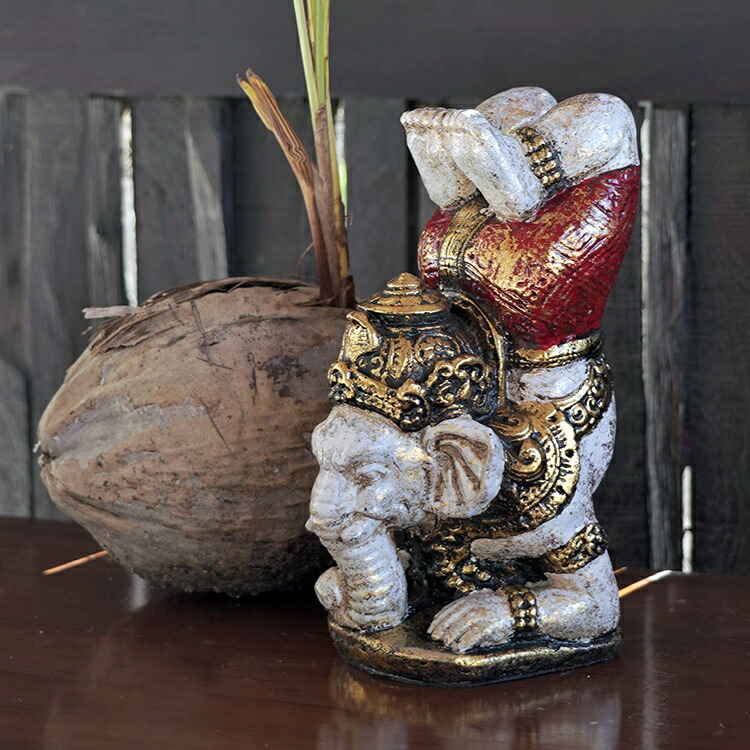 逆立ちガネーシャ レジン製卓上オブジェ【54132】 /アジアン雑貨・バリ雑貨