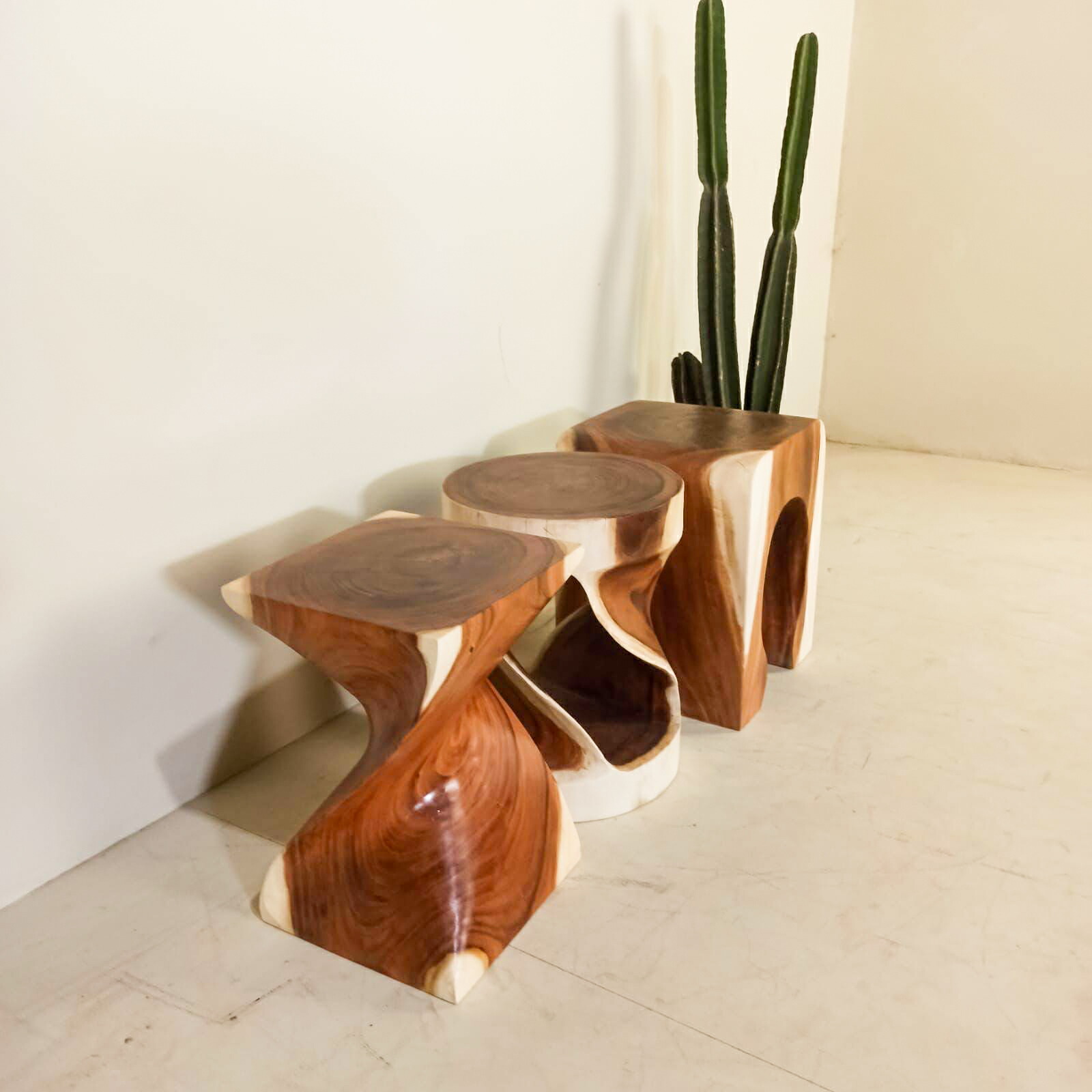 モンキーポッドウッド ツイストスツール