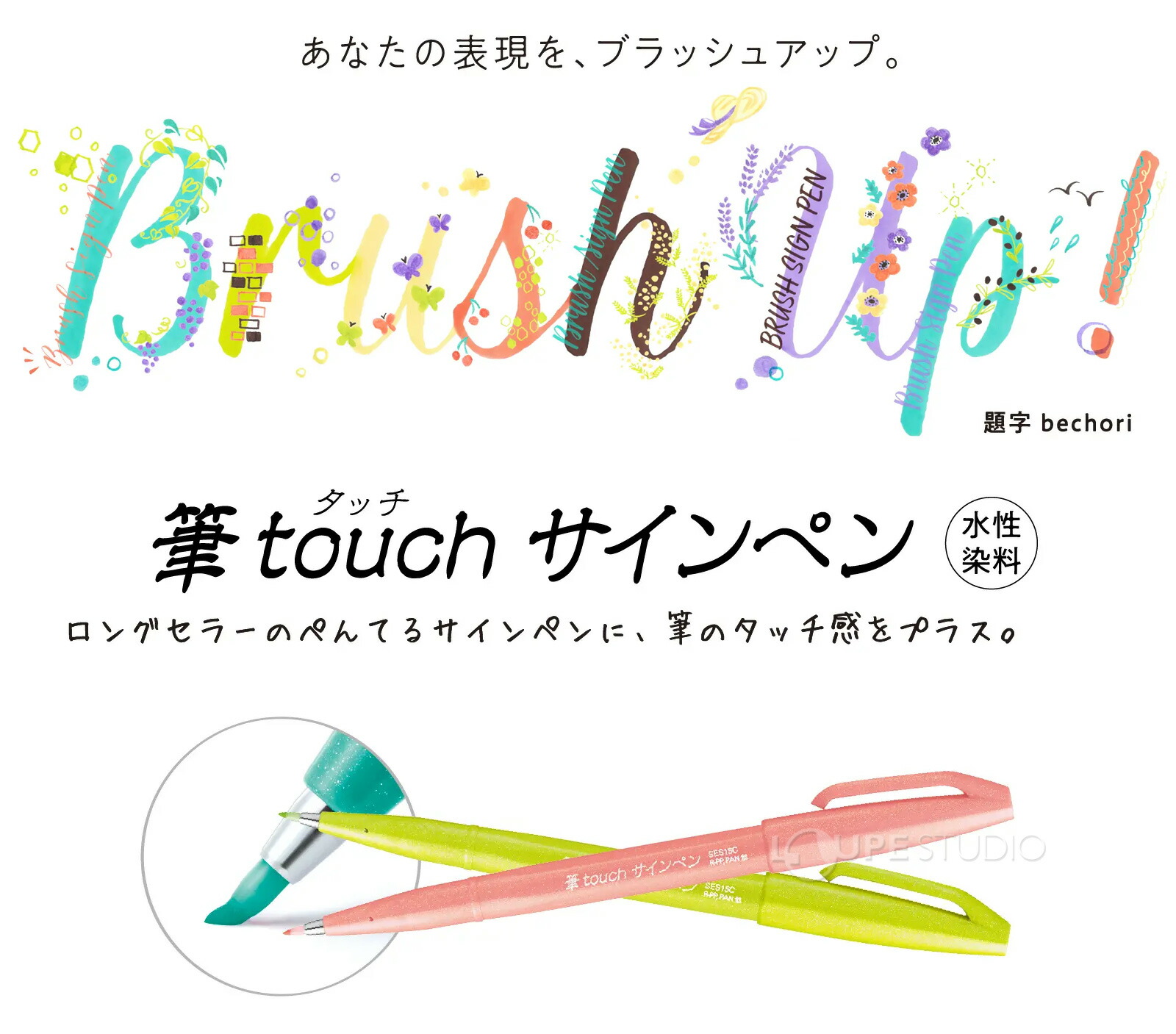 楽天市場】ぺんてる Pentel 筆タッチサインペン 24色セット 水性染料