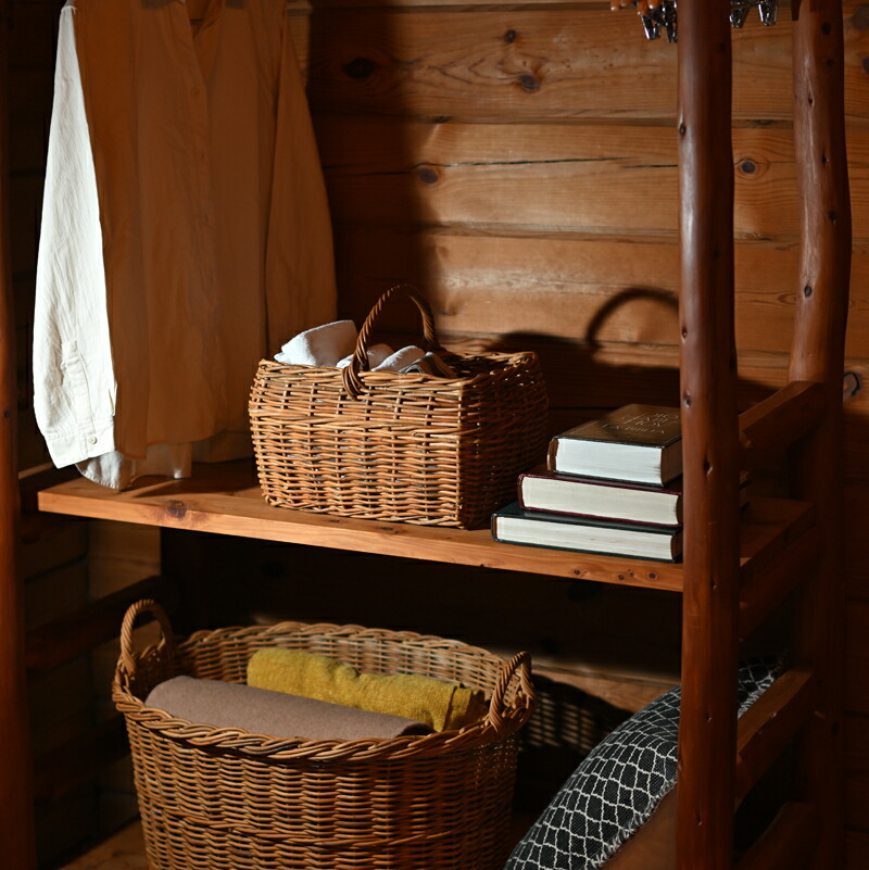 楽天市場】ラタンバスケット 皮付きラタンのバスケット 紅籐 クブ