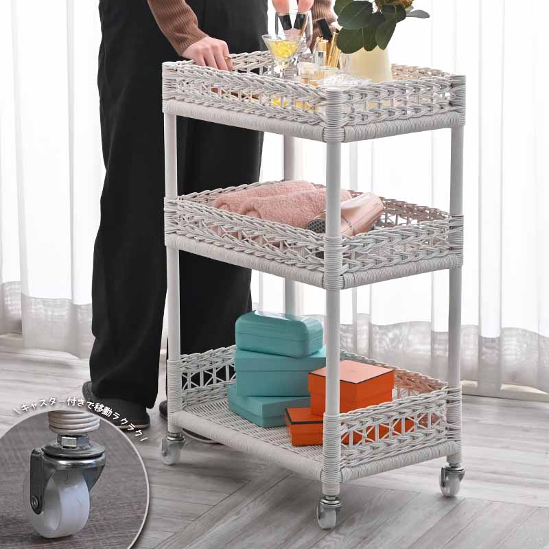 楽天市場】アジアン家具 ラタン 3段ランドリーラック チェスト