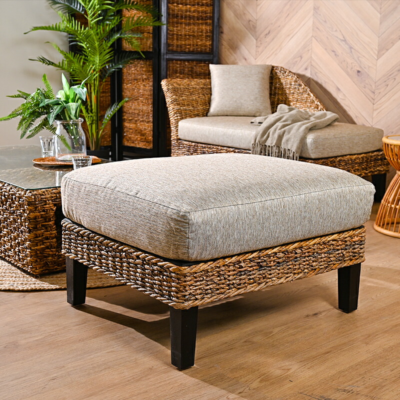 楽天市場】アジアン家具 オットマン ソファー 足置き バナナリーフ 幅