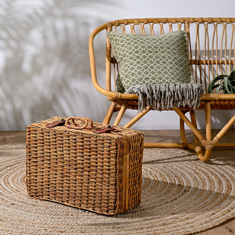 楽天市場】ラタン 籐家具 ラタンバスケット トランクバスケット