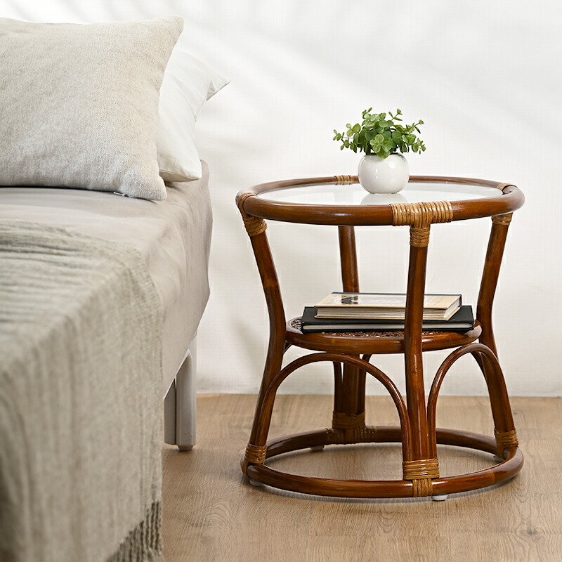 楽天市場】籐家具 : ラタンガラス 付 テーブル T806HR ブラウン