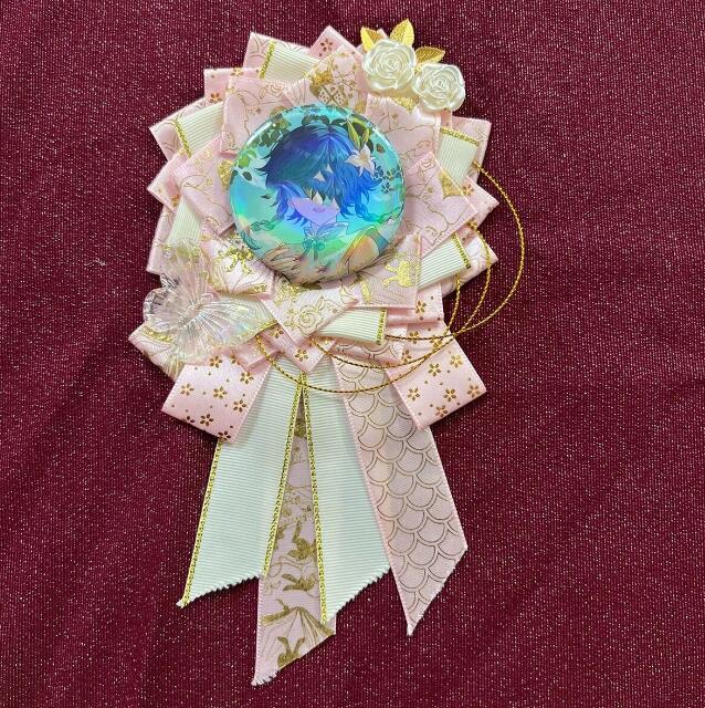 楽天市場】58-65mm缶バッジ用 豪華ロングロゼット ライトブルー