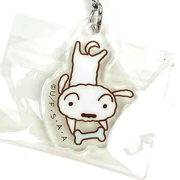 クレヨンしんちゃん チャーム付き缶バッチ シロ しんちゃん
