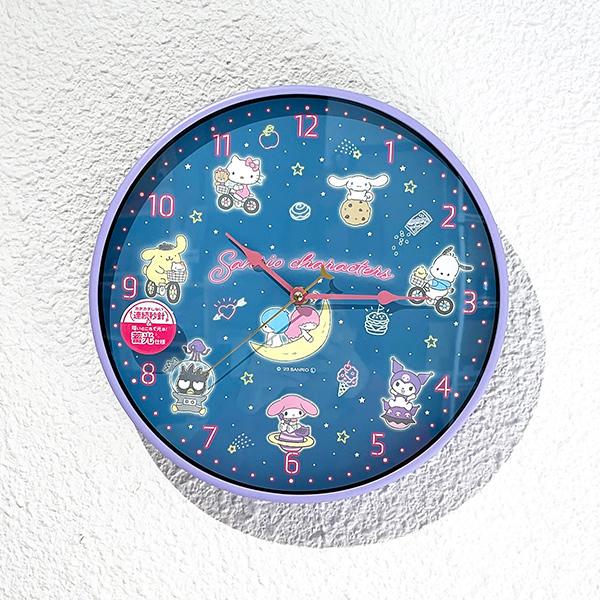 サンリオ スペースネオン 蓄光ウォールクロック 掛け時計 インテリア