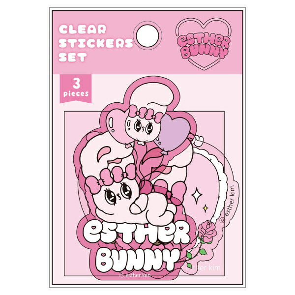 エスターバニー（Esther Bunny） クリアステッカーセット(リボンバニー