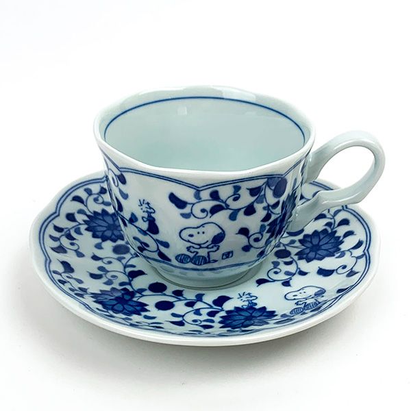 スヌーピー カップ＆ソーサー/藍唐草 【唐草 】 ティーカップ お皿