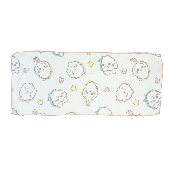 ちいかわ 速乾クイックドライタオルフェイスタオル ハート＆スター柄