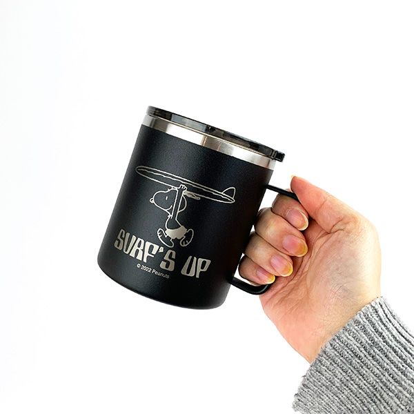 スヌーピー 蓋つき ステンレスマグ L サーフズアップ マグカップ