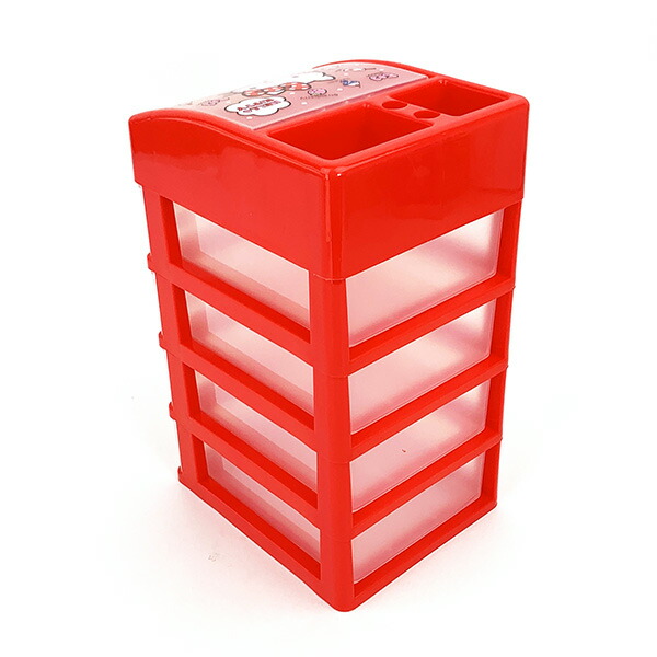 サンリオ ハローキティ 4段チェスト 小物入れ 収納 インテリア レッド