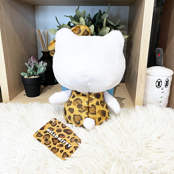 サンリオ ハローキティ ヒョウ柄 ブラウン お座りぬいぐるみ インテリア