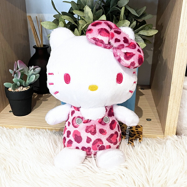 サンリオ ハローキティ ヒョウ柄 ピンク お座りぬいぐるみ インテリア