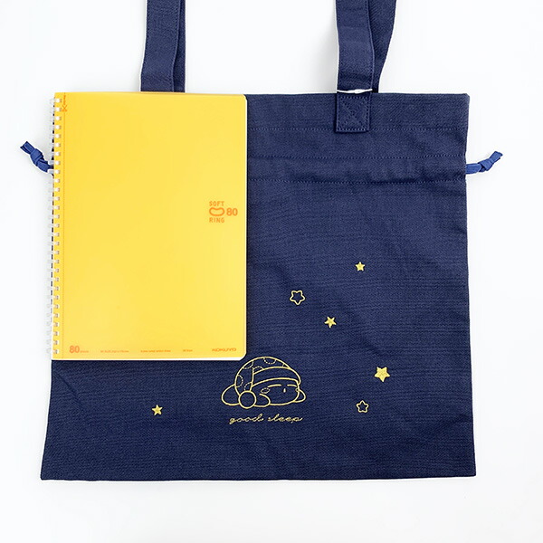 星のカービィ 巾着トートバッグ good sleep PUPUPU DREAMY かばん ネイビー