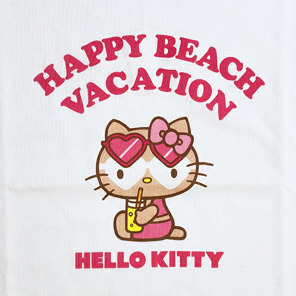 サンリオ 日焼け キティ クロップド半袖Tシャツ(M) ホワイト アパレル