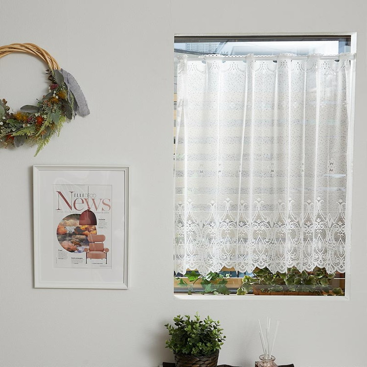 楽天市場】カフェカーテン カーテン レースカーテン 防炎 レース