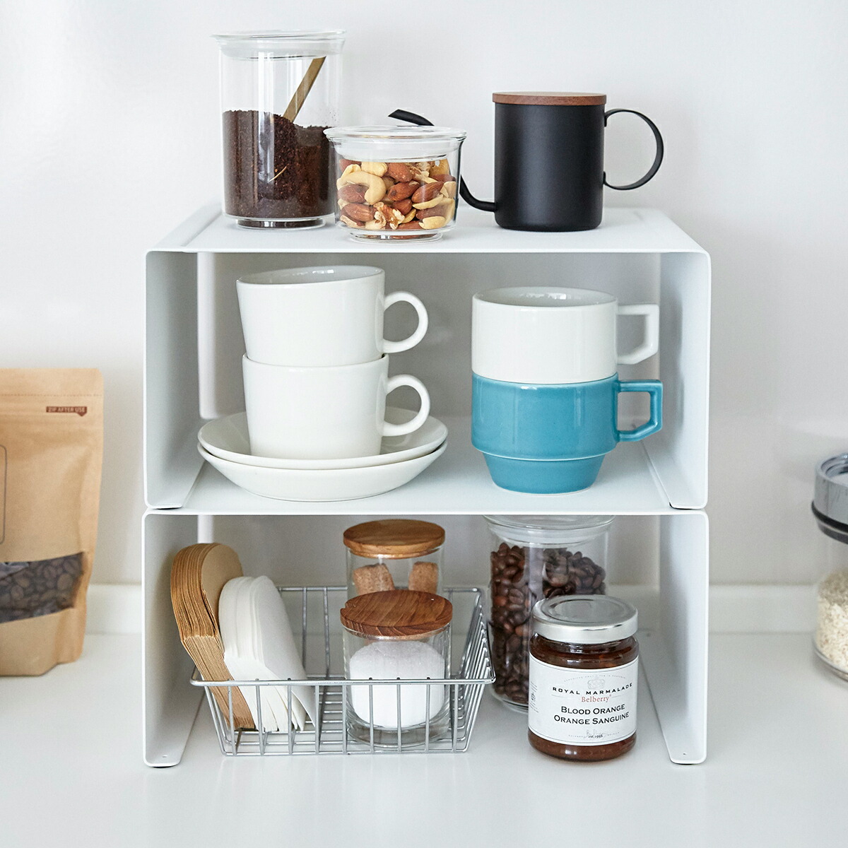 楽天市場】［ キッチンスチール コの字ラック タワー L ］山崎実業