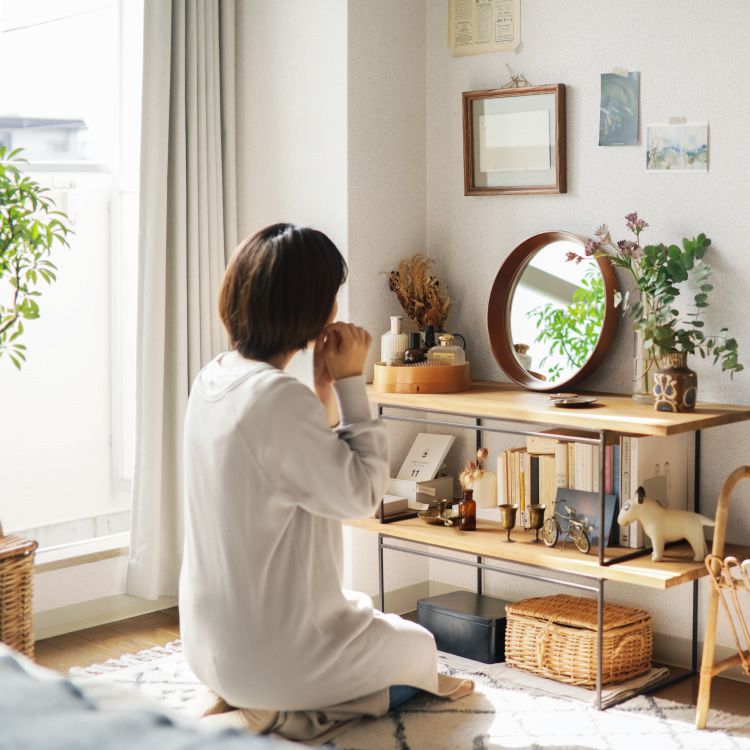 楽天市場】ミラー 鏡 壁掛け KURVE 卓上 北欧 ナチュラル ヴィンテージ