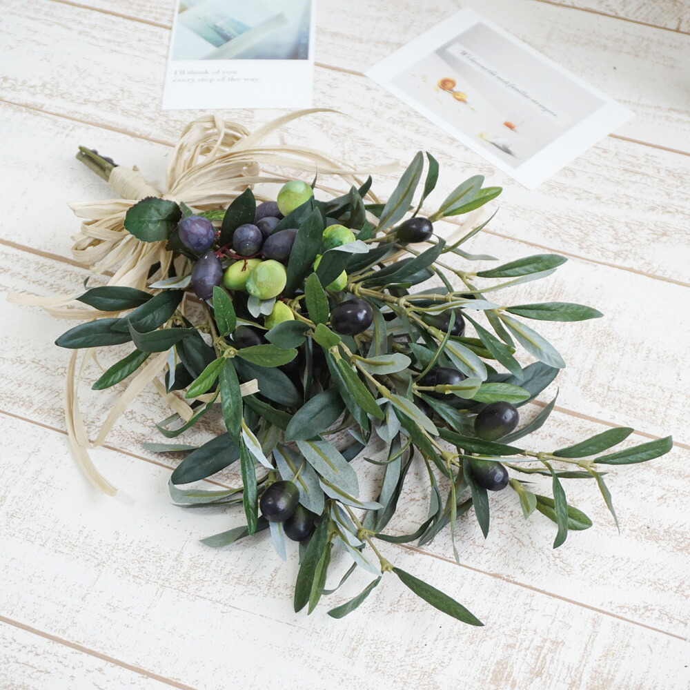 楽天市場】オリーブスワッグ 中サイズ 壁飾り 造花 おしゃれ フェイク