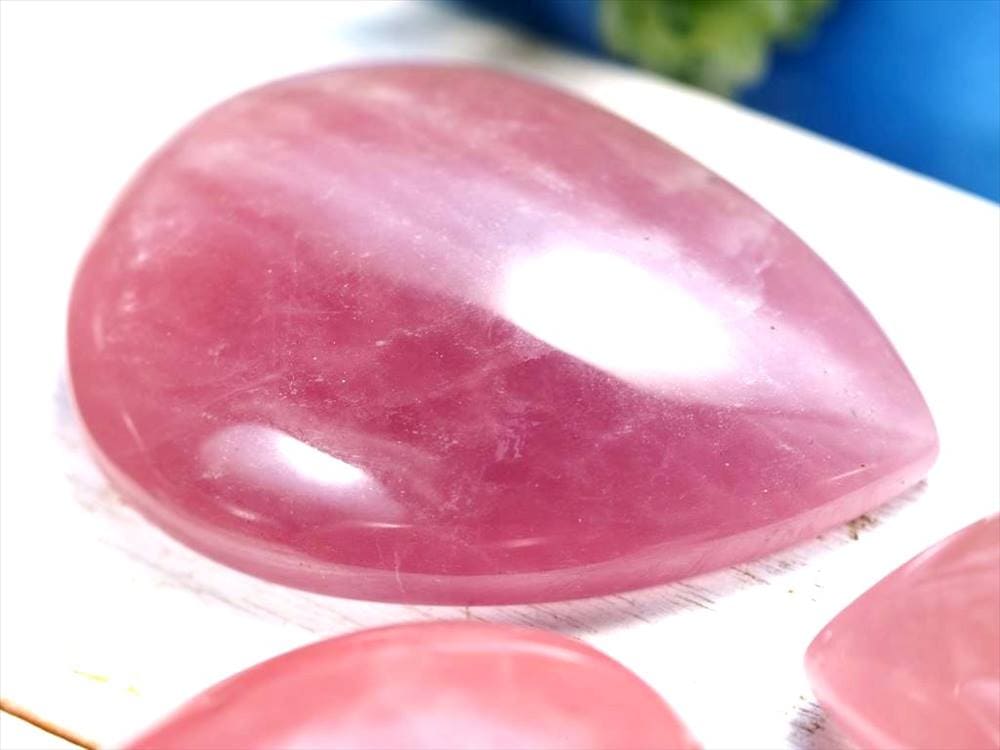 Lサイズ ディープローズクォーツ (紅石英) タンブル 縦約40mm-50mm 1個