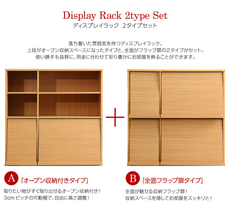 楽天市場】ディスプレイラック フラップ扉 本棚 扉付 大容量 2個セット