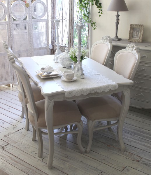 フィオーレ ダイニングテーブル sac-1174-w3-175 姫系 猫脚 フィオーレ