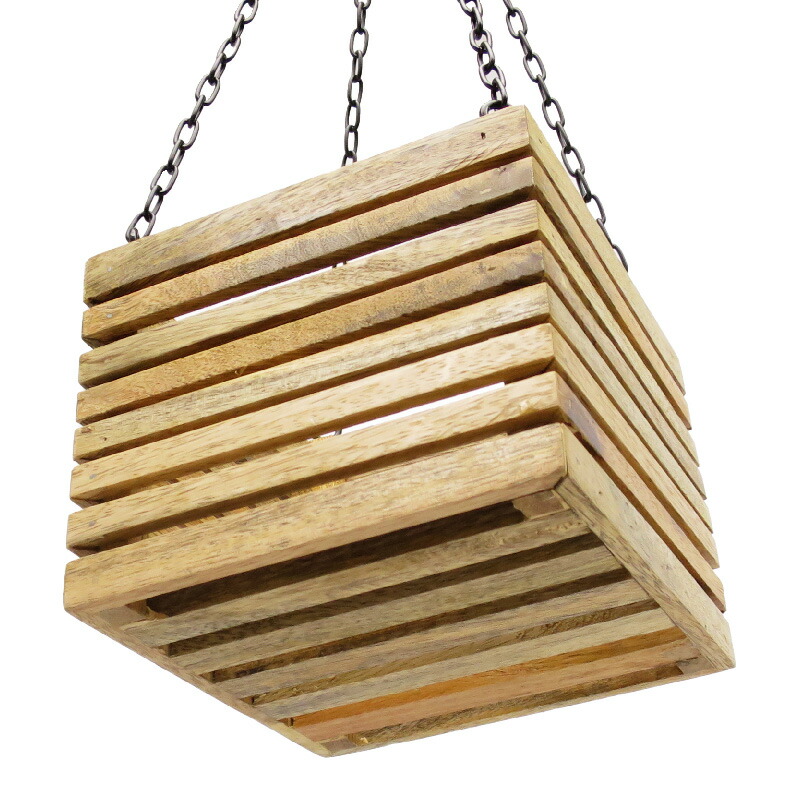 楽天市場】プランターポット 吊り下げ ハンギング 木製 鉢カバー 花器