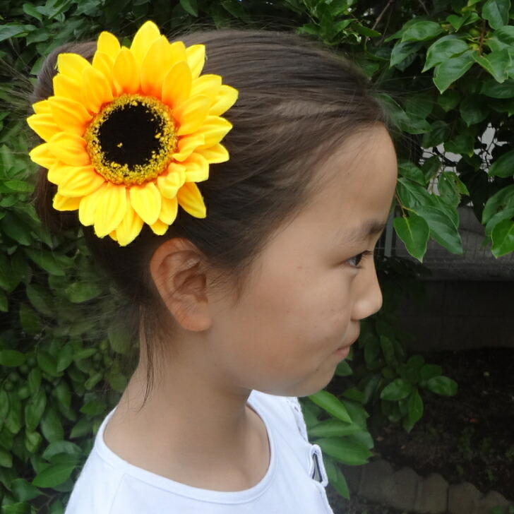 楽天市場】【 ヘアクリップ キッズ 】ひまわり ヘアクリップ ジャンボ