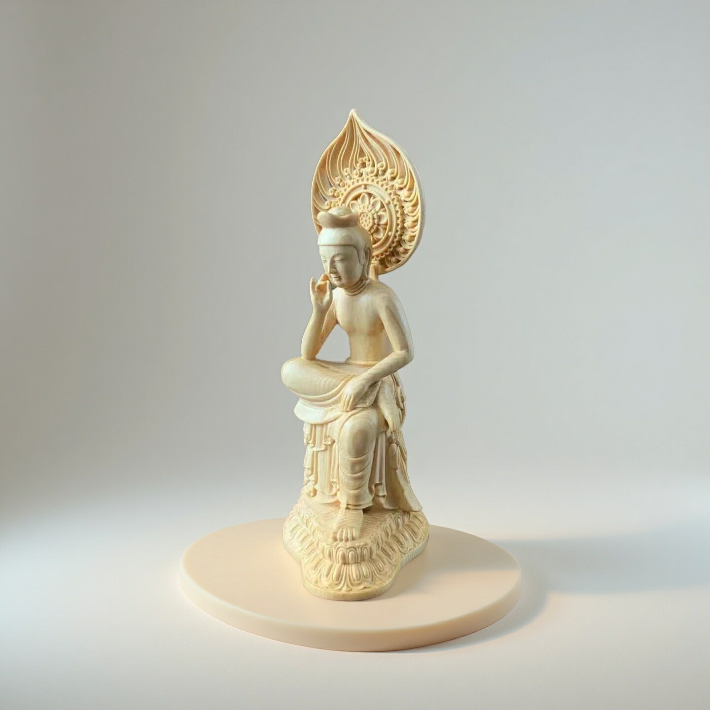 楽天市場】仏像 弥勒菩薩 弥勒菩薩半跏思惟像 木彫 檜木 仏具 2つ